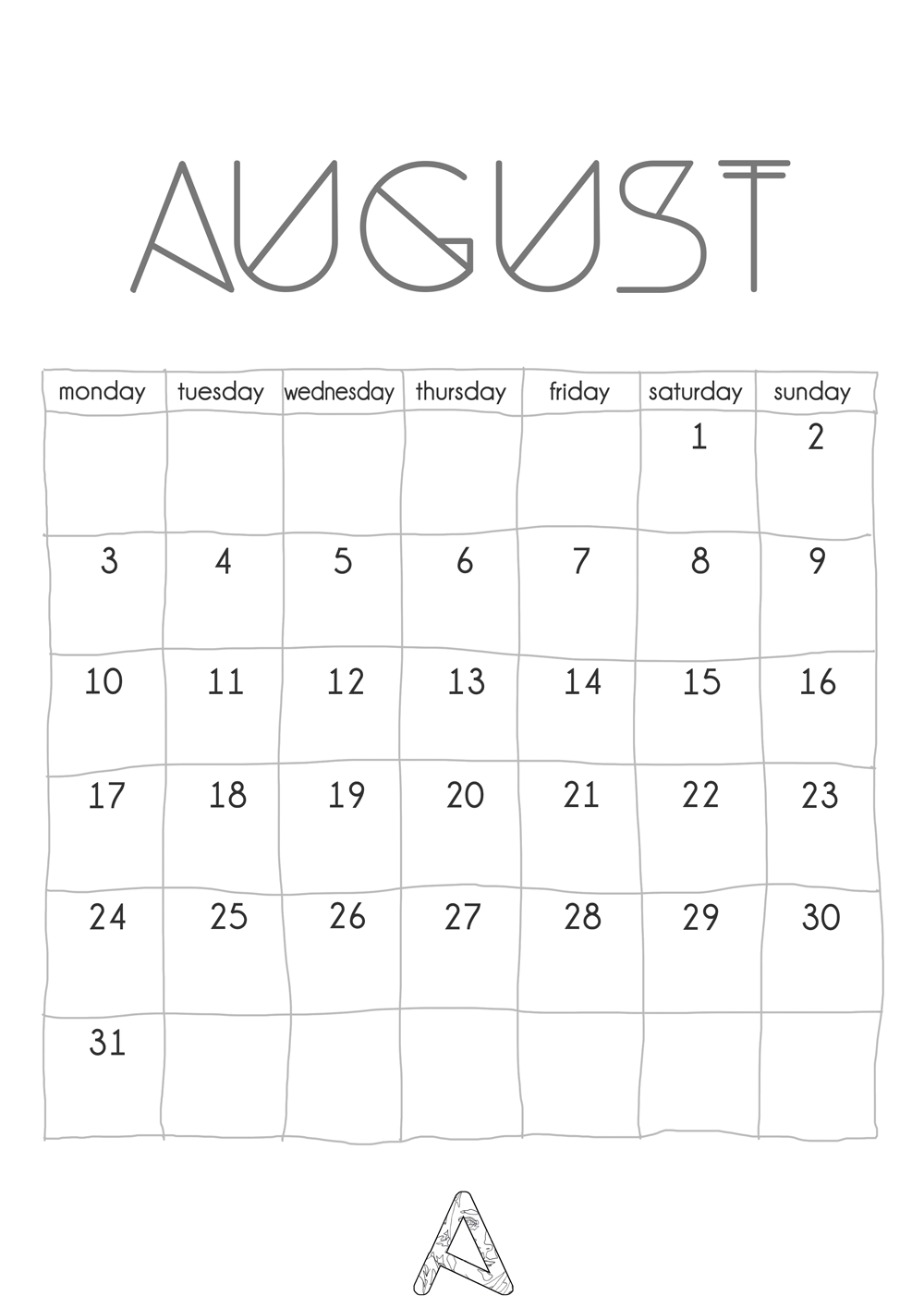 Minimalist Calendar Printable : Minimalist printable calendar anastasia parmson Minimalist Calendar Printable : Minimalist printable calendar anastasia parmson